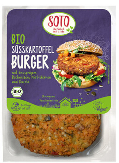 Produktfoto zu Veganer Burger Süßkartoffel