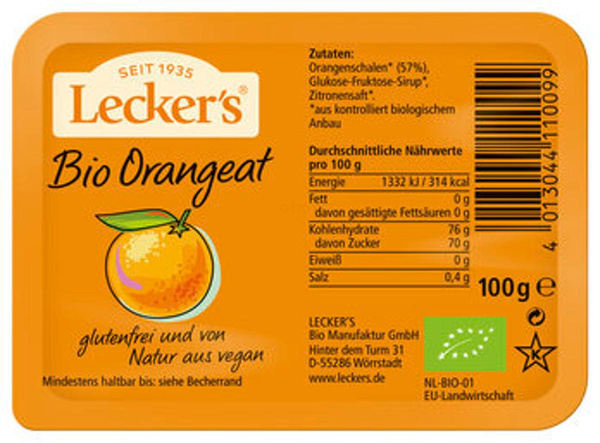 Produktfoto zu Orangeat gewürfelt 100g