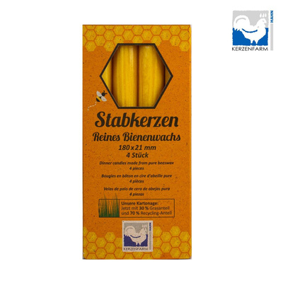 Produktfoto zu Stabkerzen Bienenwachs 4er Set