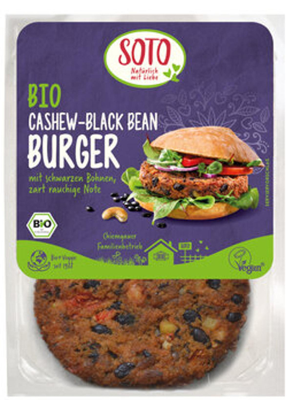 Produktfoto zu Veg Burger Cashew-Black Bean