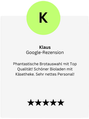 KI generiert: Eine 5-Sterne Google-Bewertung über den Bosshammersch Hof mit Lob für Qualität und Zeitersparnis.