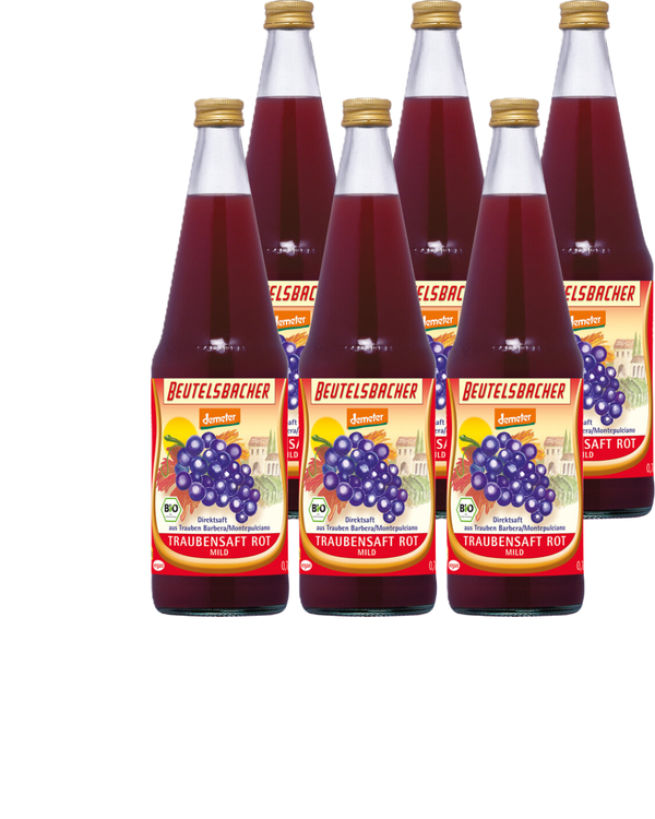Produktfoto zu 6er KastenTraubensaft rot 0,7l