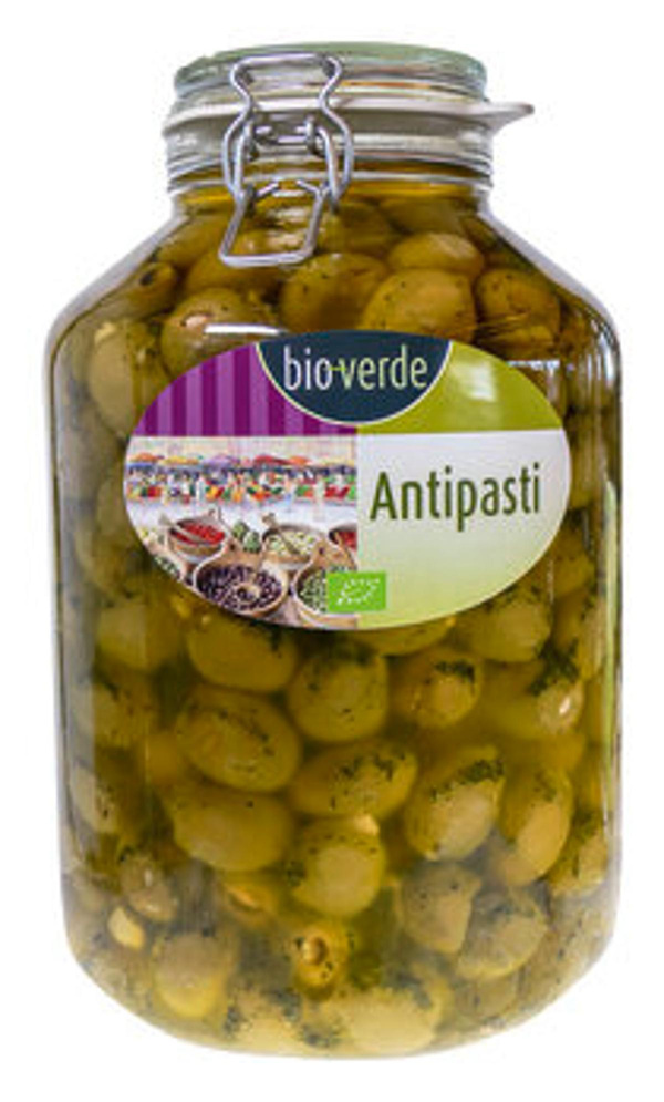 Produktfoto zu Grüne Oliven mit Knoblauch
