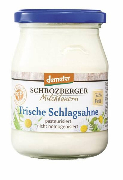 Produktfoto zu Schlagsahne 32.% Demeter 250ml