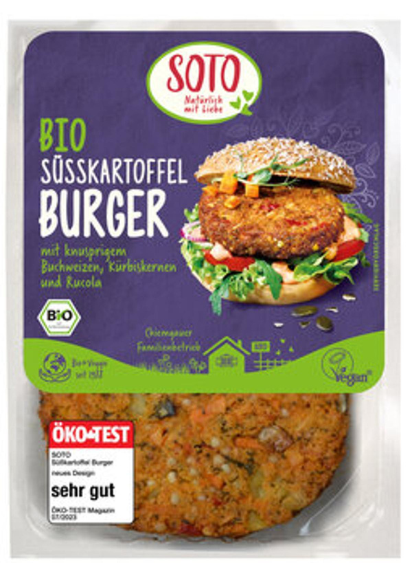 Produktfoto zu Veganer Burger Süßkartoffel